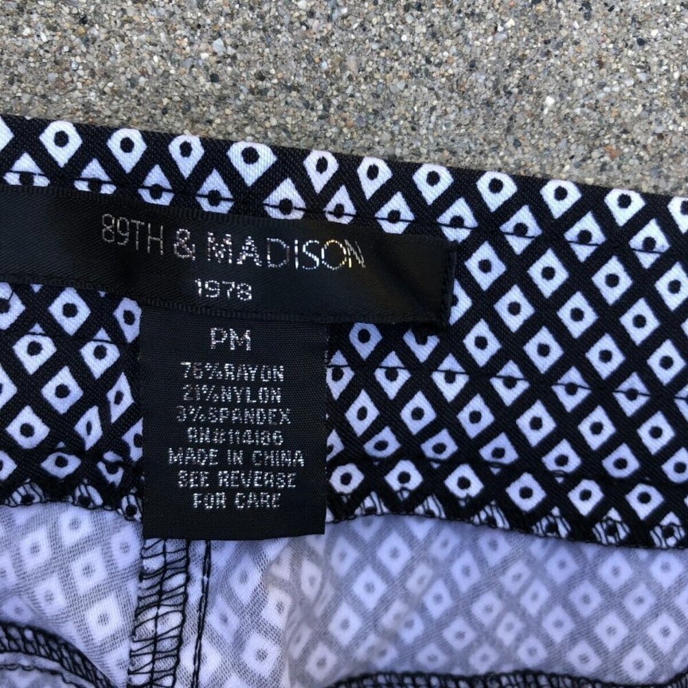 89TH & MADISON 1978 Business Office Dress Pants Women's PM Black Rayon Nylon‌‌ - Picture 2 of 4